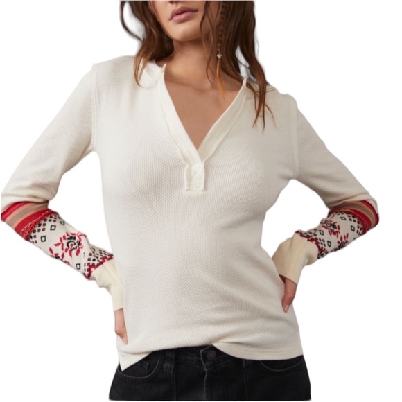 Free People Tops - NWT FREE PEOPLE Cream Mikah Thermal Layering Top